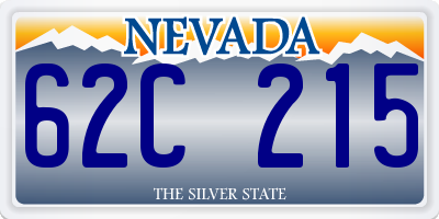 NV license plate 62C215