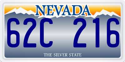 NV license plate 62C216