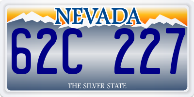 NV license plate 62C227