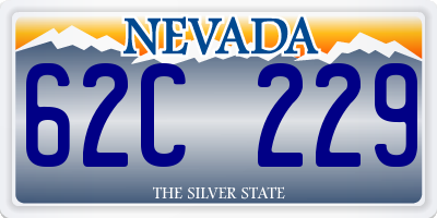 NV license plate 62C229