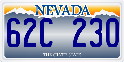 NV license plate 62C230