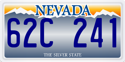 NV license plate 62C241