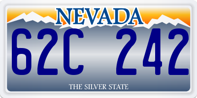 NV license plate 62C242