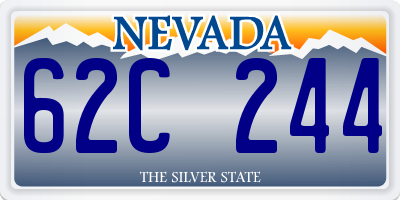 NV license plate 62C244