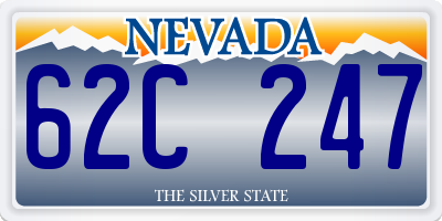 NV license plate 62C247