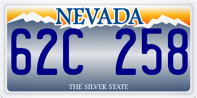 NV license plate 62C258