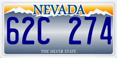 NV license plate 62C274