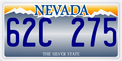 NV license plate 62C275