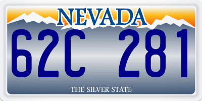 NV license plate 62C281