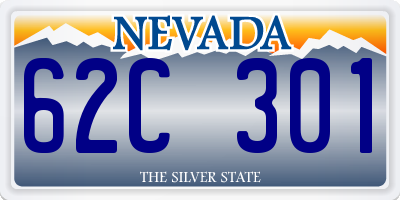 NV license plate 62C301
