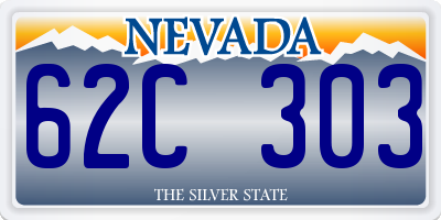 NV license plate 62C303