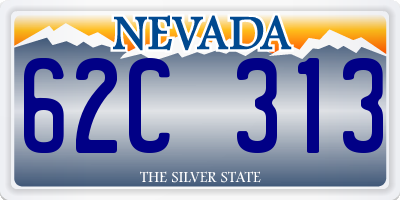 NV license plate 62C313