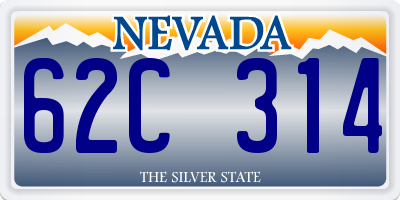 NV license plate 62C314