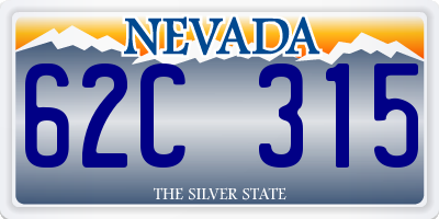 NV license plate 62C315