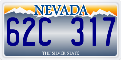 NV license plate 62C317