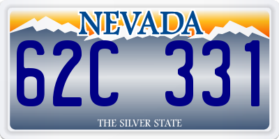 NV license plate 62C331