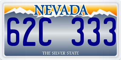 NV license plate 62C333