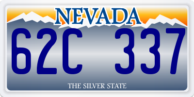 NV license plate 62C337