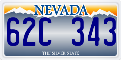 NV license plate 62C343