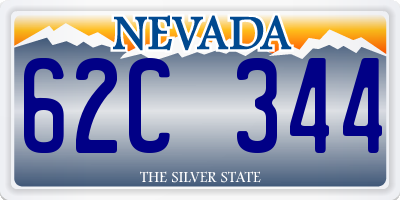 NV license plate 62C344