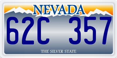 NV license plate 62C357