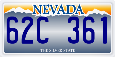 NV license plate 62C361