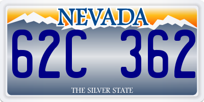 NV license plate 62C362