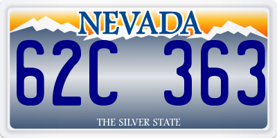 NV license plate 62C363