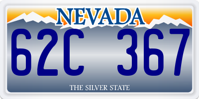 NV license plate 62C367