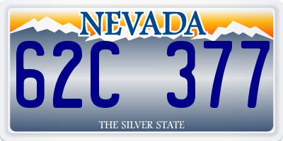 NV license plate 62C377