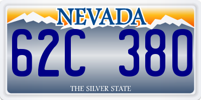 NV license plate 62C380