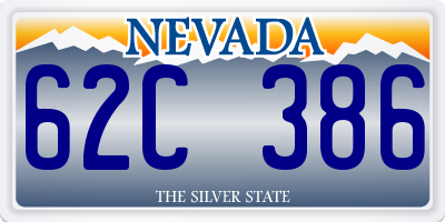 NV license plate 62C386