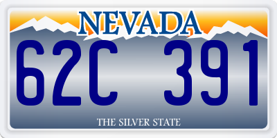NV license plate 62C391