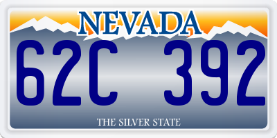 NV license plate 62C392