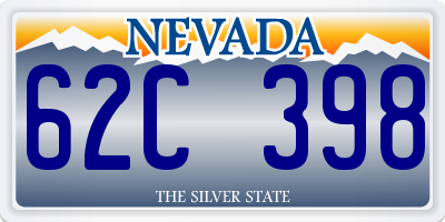 NV license plate 62C398