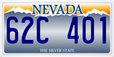 NV license plate 62C401