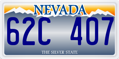NV license plate 62C407