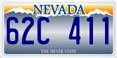 NV license plate 62C411