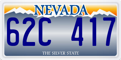 NV license plate 62C417