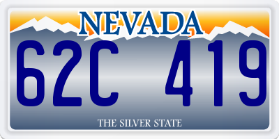 NV license plate 62C419