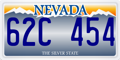 NV license plate 62C454