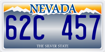 NV license plate 62C457