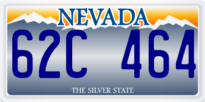 NV license plate 62C464