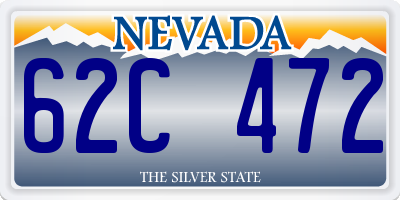 NV license plate 62C472