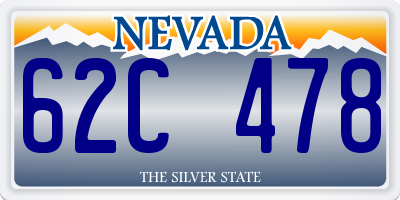 NV license plate 62C478