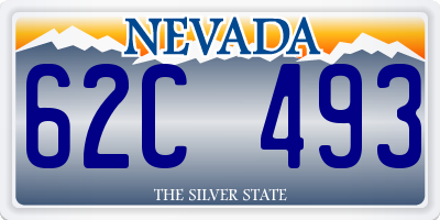 NV license plate 62C493