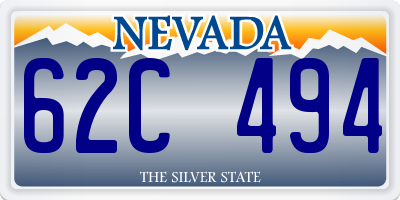 NV license plate 62C494