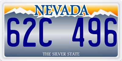 NV license plate 62C496