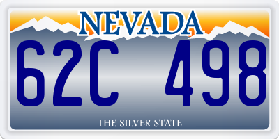 NV license plate 62C498