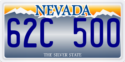 NV license plate 62C500